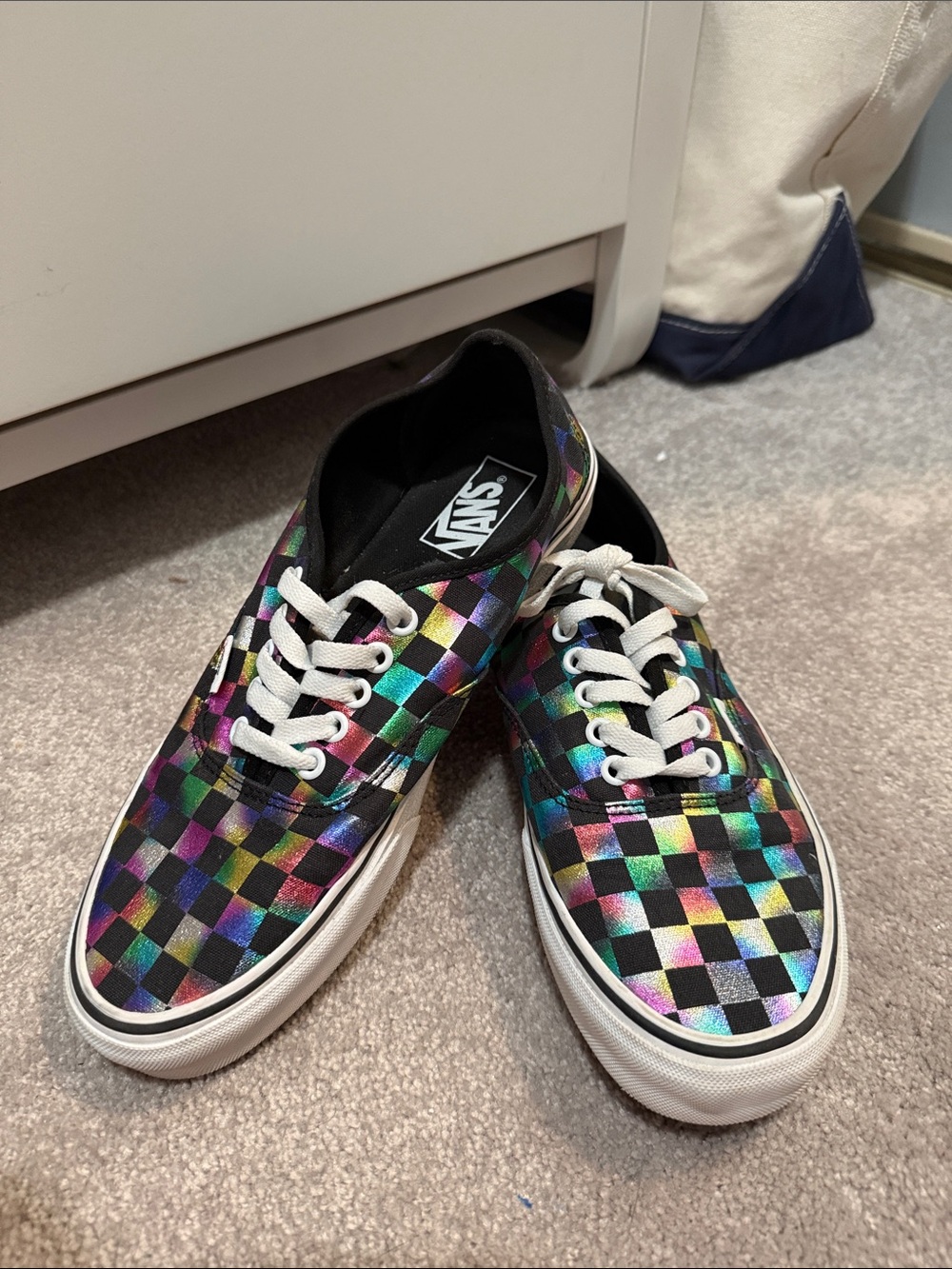 Vans Kids Iridescent Checkerboard Low-Top Sneakers - Black / Multi
